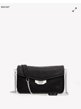 Rag & Bone Field Clutch (Crackled Black Leather)